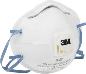 Фото 1/7 3M 8822, 8000 Series Disposable Face Mask for General Purpose Protection, FFP2, Non-Valved, Moulded, 10 per Package