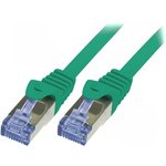 CQ3075S, Patch cord; S/FTP; 6a; stranded; Cu; LSZH; green; 5m; 26AWG