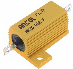 Фото 1/2 HS25 R68 F, Резистор: проволочный, с радиатором, винтами, 680мОм, 25Вт, ±5%