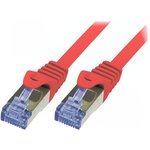 CQ3074S, Patch cord; S/FTP; 6a; stranded; Cu; LSZH; red; 5m; 26AWG