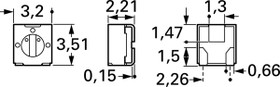 Cermet trimmer potentiometer, 10 kΩ, 0.125 W, SMD, on top, 22AR10KLFTR