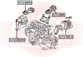 Фото 1/2 0312-RELH, Подушка двигателя