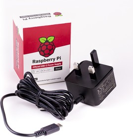 Фото 1/2 RPI4 PSU UK BLACK BULK, Raspberry Pi - Charger, 5V, 3A, USB Type-C, UK Plug, Black