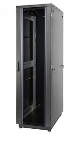 60F-47-6A-31BL, Шкаф Racknet S3000 47U 600 × 1000, передняя дверь стекло 1-ств., задняя дверь метал.1-ств., черный