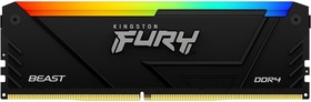 Фото 1/6 Память DDR4 8GB 2666MHz Kingston KF426C16BB2A/8 Fury Beast RGB RTL Gaming PC4-21300 CL16 DIMM 288-pin 1.2В dual rank с радиатором Ret