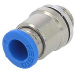 QS-G1/8-6-I, QS Series Straight Threaded Adaptor, G 1/8 Male to Push In 6 mm ...