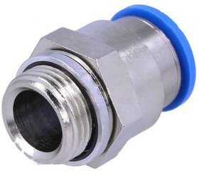 Фото 1/3 QS-G3/8-12, QS Series Straight Threaded Adaptor, G 3/8 Male to Push In 12 mm, Threaded-to-Tube Connection Style, 186103
