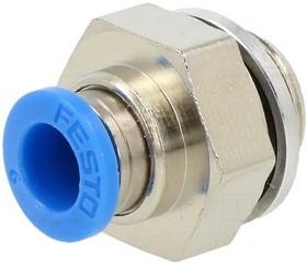 Фото 1/2 QS-G1/4-6, QS Series Straight Threaded Adaptor, G 1/4 Male to Push In 6 mm, Threaded-to-Tube Connection Style, 186097