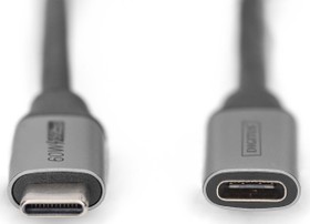 USB 3.0 extension cable, USB plug type C to USB socket type C, 0.5 m, gray
