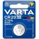 Батарейки литиевые VARTA ELECTRONICS CR2032 BL1 - (блистер 1шт) 4008496276882