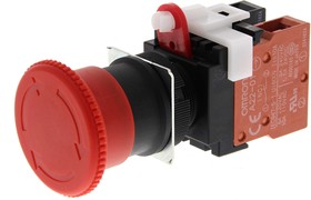 Фото 1/10 A22E-M-02, Emergency Stop Switches / E-Stop Switches DPST-NC 40mm HEAD Push-lock turn-reset