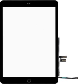 Фото 1/4 Сенсорное стекло (тачскрин) для iPad 7th Gen 10.2 (A2197) с черной кнопкой HOME черное