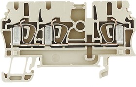 Фото 1/5 1608540000, DIN Rail Mount Terminal Block - 3 Positions - 30 AWG - 12 AWG - 4 mm² - Clamp - 24 A.