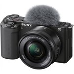 Беззеркальный фотоаппарат Sony Alpha ZV-E10L kit ( E PZ 16-50 мм F3.5-5.6 OSS), черный [zve10lb.cec]