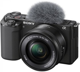 Фото 1/10 Беззеркальный фотоаппарат Sony Alpha ZV-E10L kit ( E PZ 16-50 мм F3.5-5.6 OSS), черный [zve10lb.cec]