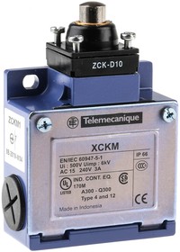 Фото 1/3 XCKM110, Limit switch; pin plunger O10mm; NO + NC; 10A; max.250VAC; PG11