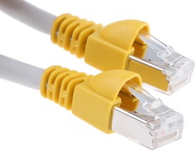 L00000A0103, Cat6a Male RJ45 to Male RJ45 Ethernet Cable, S/FTP, Grey LSZH Sheath, 1m