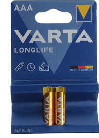 VRT-LR03L(2)бл, Батарейка AAA LR03 1.5V блистер 2шт. (цена за 1шт.) Alkaline Longlife VARTA