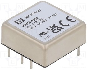 JCM1512D05, Isolated DC/DC Converters - Through Hole DC-DC CONVERTER, 15W, DUAL OUTPUT