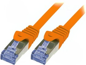 Фото 1/2 CQ3078S, Patch cord; S/FTP; 6a; stranded; Cu; LSZH; orange; 5m; 26AWG