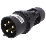 025-6X, Pin & Sleeve Connector, 32 A, 415 V, Cable Mount, Plug, 3P+N+E, Black