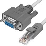 GCR-DB9LNC-1.0m, GCR Адаптер-переходник 1.0m серый, DB9 RS-232 / RJ45 9F/8P8C, 30AWG