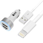 GCR-52659, GCR Комплект автомобильное зарядное устройство на 2 USB порта 4.8A ...