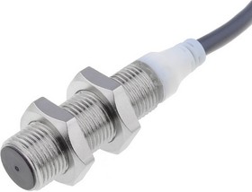 Фото 1/2 E2A-M12KS04-WP-C1 5M, Inductive Barrel-Style Proximity Sensor, M12 x 1, 4 mm Detection, NPN Output, 12 → 24 V dc, IP67