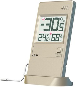 Фото 1/2 Оконный термогигрометр с выносным термосенсором RST, шампань RST01596
