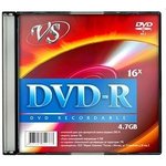 VSDVDRSL501, Диск DVD-R VS 4.7 Gb, 16x, Slim Case (5), (5/200)