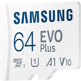 Фото 1/3 Флеш карта microSDXC 64GB Samsung EVO Plus Memory Card Samsung UHS-I U1 Class 10, Adapter, 130 MB/s, 10000 циклов, - 25°C to 85°C, RTL Sams