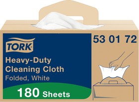 Фото 1/2 530172, White Non Woven Fabric Cloths for Heavy Duty Cleaning, Box of 180, 41.5 x 35.5cm, Single Use