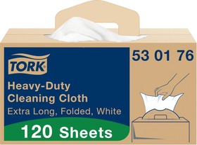 Фото 1/2 530176, White Non Woven Fabric Cloths for Heavy Duty Cleaning, Box of 120, 61.5 x 35.5cm, Single Use