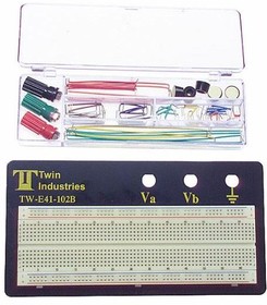 TW-E41-102B, ABS Plastic 830 Tie Point Breadboard with 70 Piece Wire Kit and Binding Posts