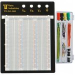 TW-E41-1060, Component Kits Solderless Breadboard 5.6" x 6.5"; 3 terminal strips with 630 tie points each, 5 distribution strips with 100 ti