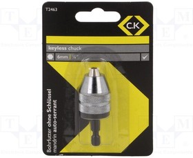 Drill chuck for battery screwdriver with ¼" hex drive, T2463