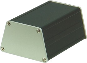 24814-008, minipac Series Black Aluminium Enclosure, IP40, Natural Lid, 100 x 47.5 x 75.6mm