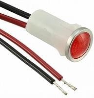 1092D1-125VAC, LED Panel Mount Indicators PMI .5in. LED 125V Wire Semi-Dome Red
