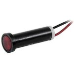 44W-NKR28H-CRO, LED Panel Mount Indicators Wire Leads Flush Red 28VDC