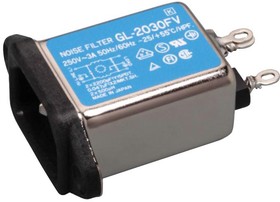 GL-2060C3, Power Line Filters 250VAC 6A -25 / +55C Metal box
