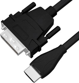 Фото 1/3 4PH-R90113, 4ПХ Кабель 1.0m HDMI-DVI 19M / 25M, черный, двойной экран