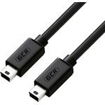 GCR-50817, GCR Кабель PROF 0.2m USB 2.0, MiniUSB, M/M, черный, 28/28 AWG, экран ...