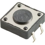 430476043716, Black Button Tactile Switch, SPST 50 mA @ 12 V dc 5mm Through Hole