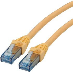 Фото 1/2 21.15.2721-100, Cat6a Male RJ45 to Male RJ45 Ethernet Cable, U/UTP, Yellow LSZH Sheath, 1m, Low Smoke Zero Halogen (LSZH)