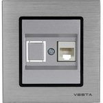 Розетка Vesta-Electric Exclusive Silver Metallic для сетевого кабеля LAN ...