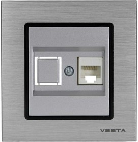 Розетка Vesta-Electric Exclusive Silver Metallic для сетевого кабеля LAN FRZ00041014SER