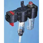 FL72-308G, G 3/8 FRL, Semi Automatic Drain, 40μm Filtration Size - Without ...
