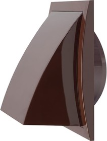 Выход стенной вытяжной с обратным клапаном (175x175 с фланцем D100) 175К100ФВ, коричневый
