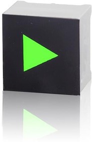 CTHS15CIC05ARROW, Capacitive Touch Sensor Display, Through Hole, Square, 15mm x 15mm, LED, 3.2V, Pure Green, Arrow