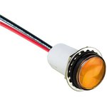 PML50YFVW, LED Panel Mount Indicators PMI .668in. Yellow LED Flex Wire